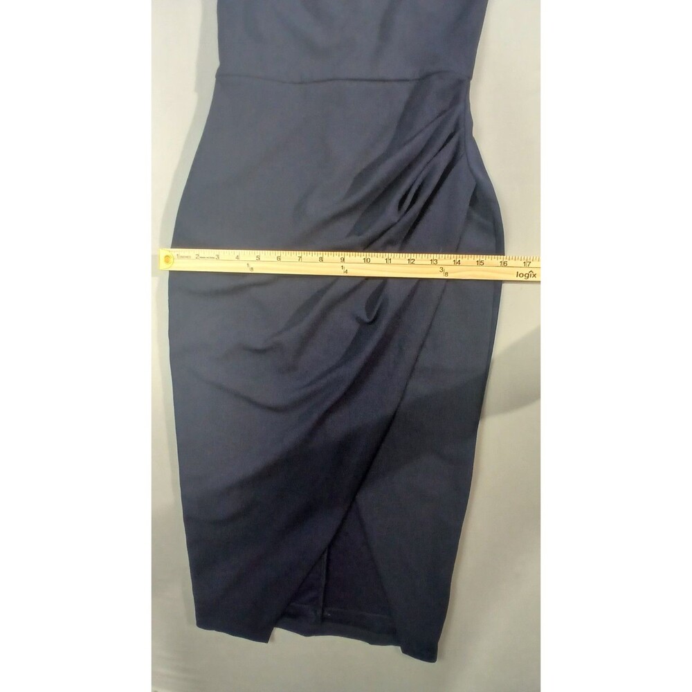 Kittenish One Shoulder Midi Dress Womens XS Navy Blue Cocktail Wedding Guest NWT - Picture 11 of 14